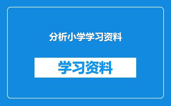 分析小学学习资料