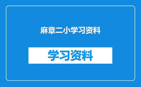 麻章二小学习资料