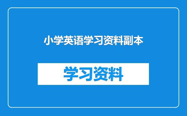 小学英语学习资料副本