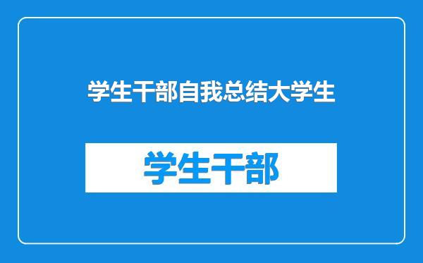 学生干部自我总结大学生