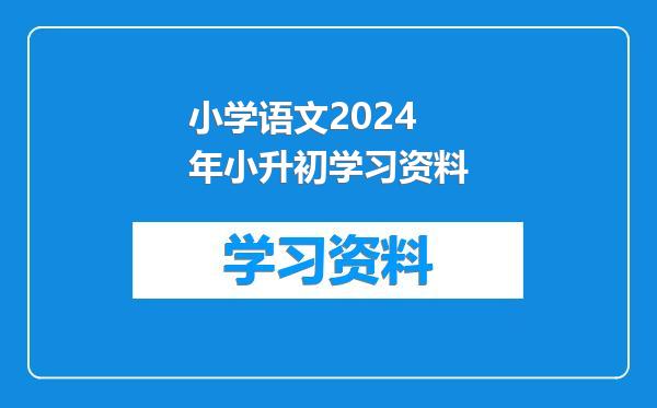 小学语文2024年小升初学习资料