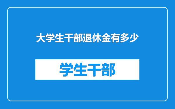 大学生干部退休金有多少