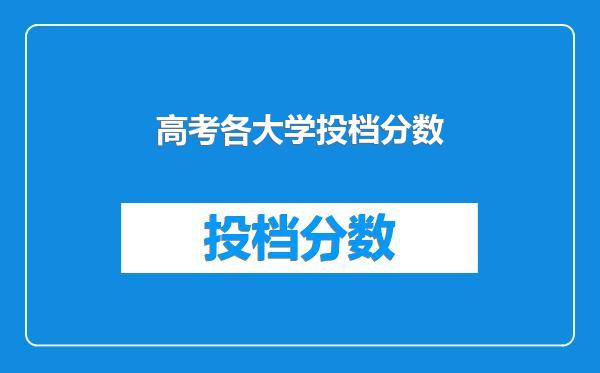 高考各大学投档分数