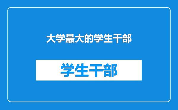 大学最大的学生干部