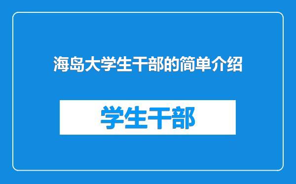 海岛大学生干部的简单介绍