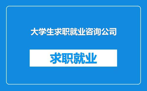 大学生求职就业咨询公司