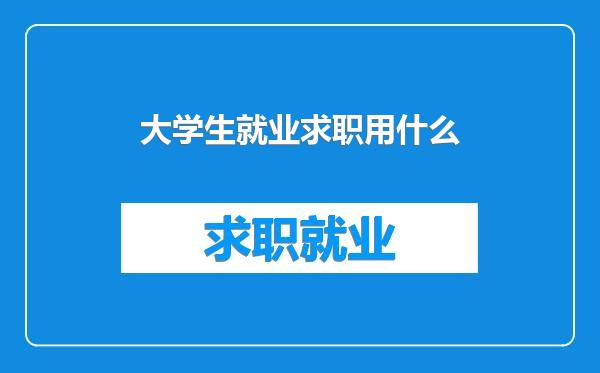 大学生就业求职用什么