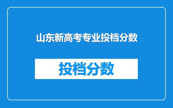 山东新高考专业投档分数