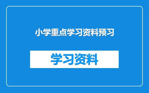 小学重点学习资料预习