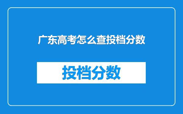 广东高考怎么查投档分数