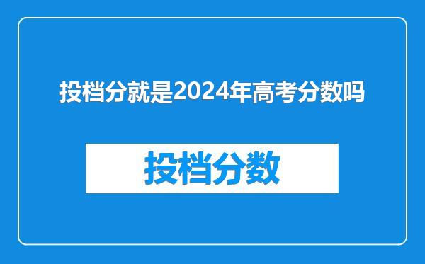 投档分就是2024年高考分数吗