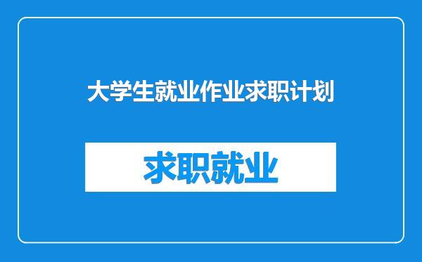 大学生就业作业求职计划