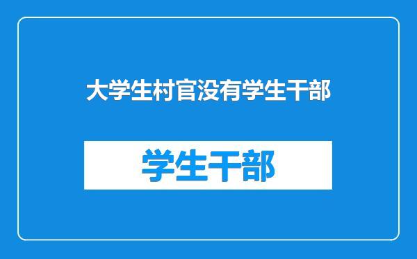 大学生村官没有学生干部