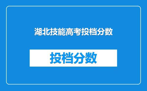 湖北技能高考投档分数