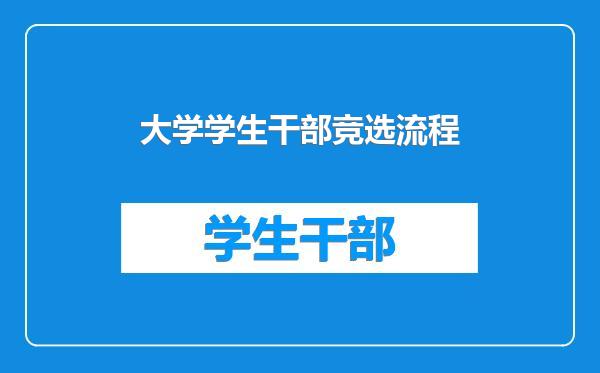 大学学生干部竞选流程