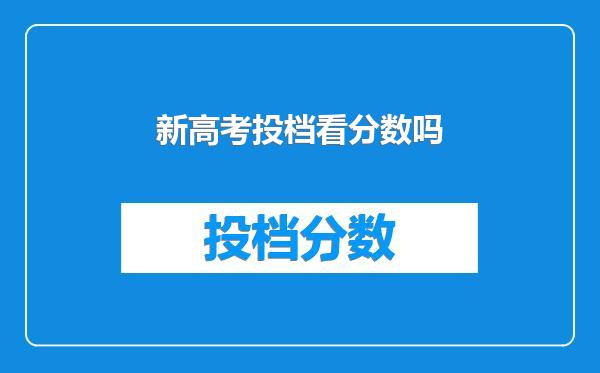 新高考投档看分数吗