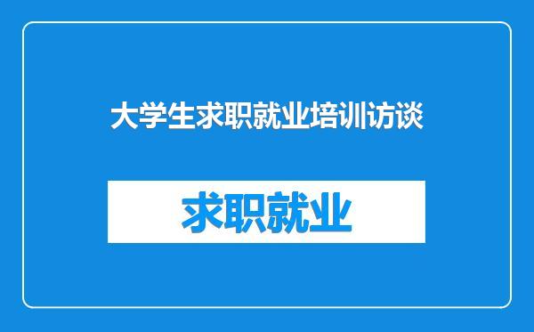 大学生求职就业培训访谈