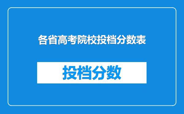 各省高考院校投档分数表