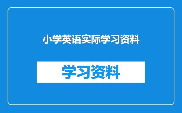 小学英语实际学习资料