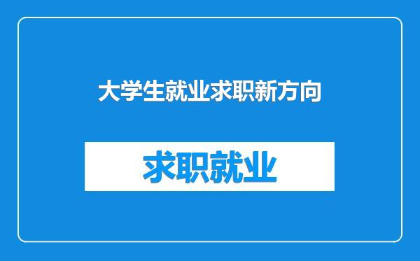 大学生就业求职新方向