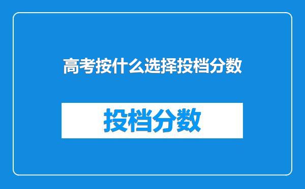 高考按什么选择投档分数