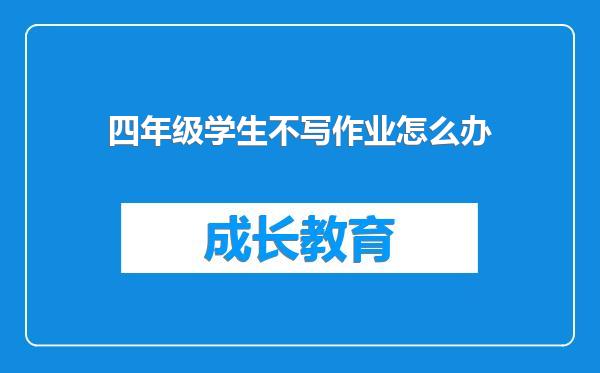 四年级学生不写作业怎么办