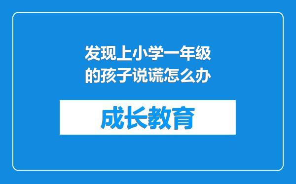 发现上小学一年级的孩子说谎怎么办