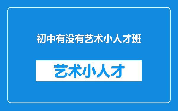 初中有没有艺术小人才班