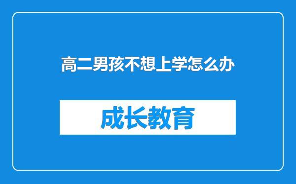 高二男孩不想上学怎么办