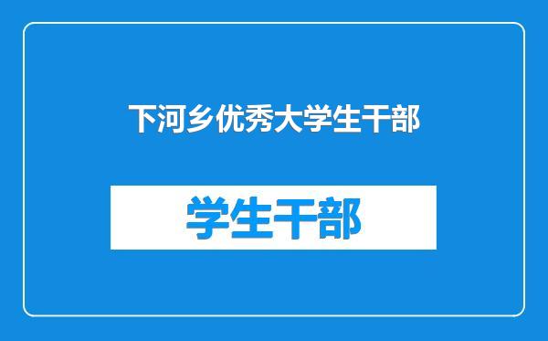 下河乡优秀大学生干部