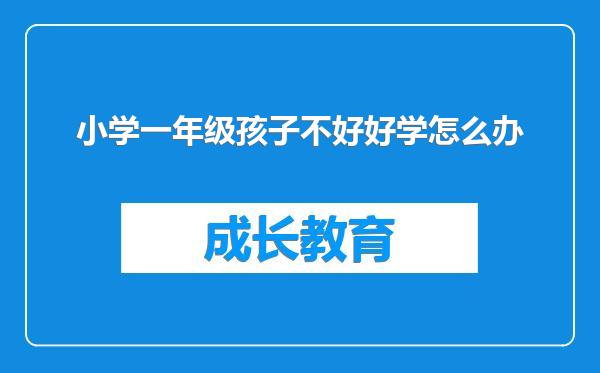 小学一年级孩子不好好学怎么办