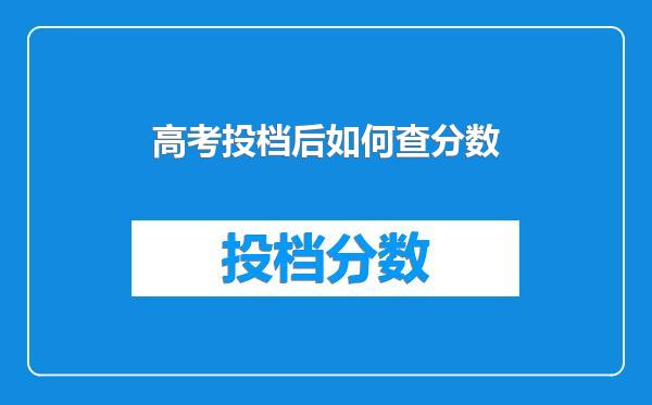 高考投档后如何查分数