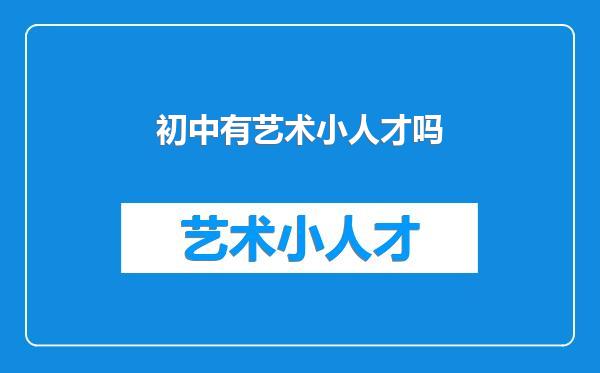 初中有艺术小人才吗