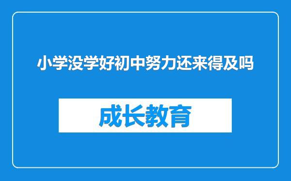 小学没学好初中努力还来得及吗