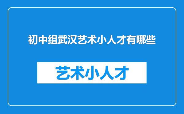 初中组武汉艺术小人才有哪些