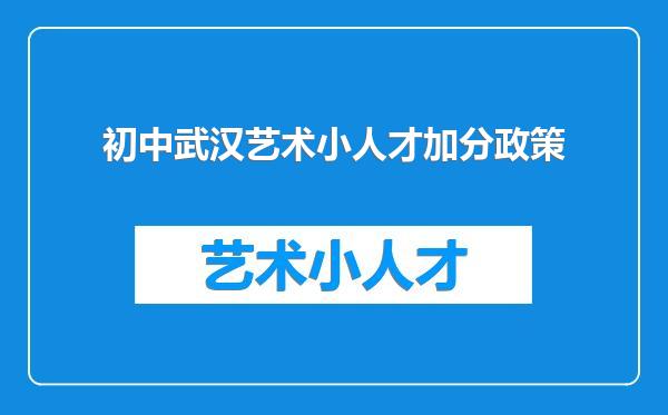 初中武汉艺术小人才加分政策