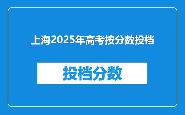 上海2025年高考按分数投档