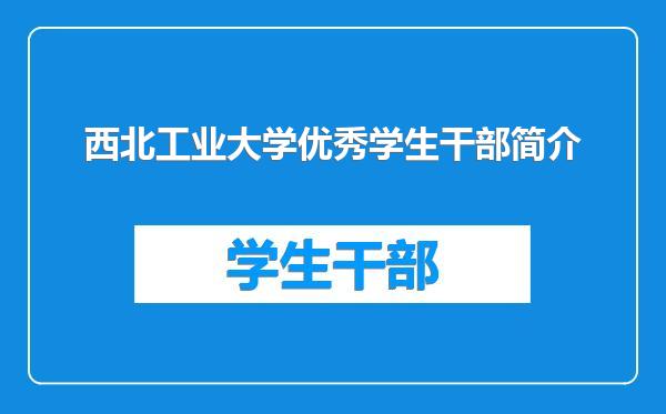 西北工业大学优秀学生干部简介