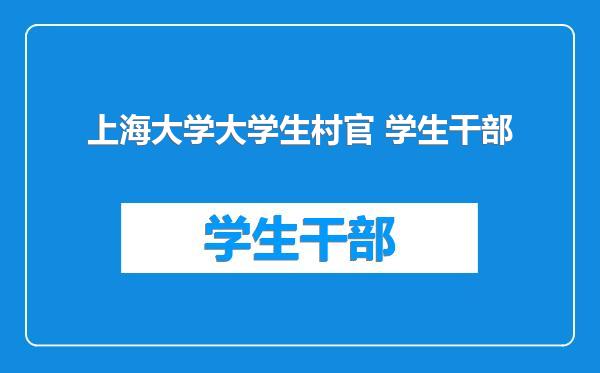 上海大学大学生村官 学生干部