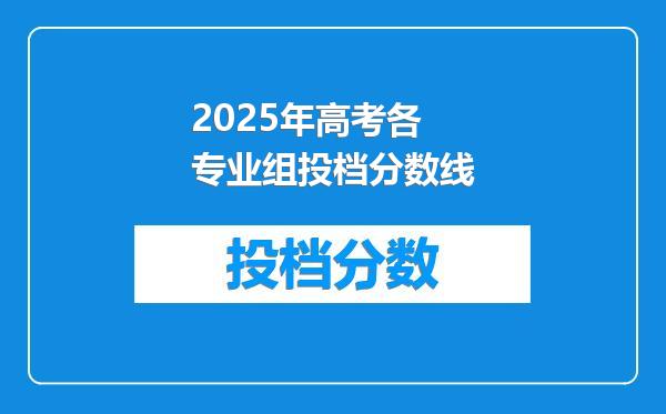 2025年高考各专业组投档分数线