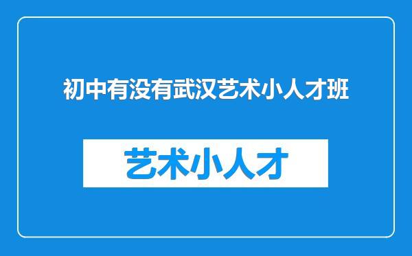 初中有没有武汉艺术小人才班