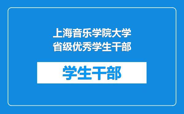 上海音乐学院大学省级优秀学生干部