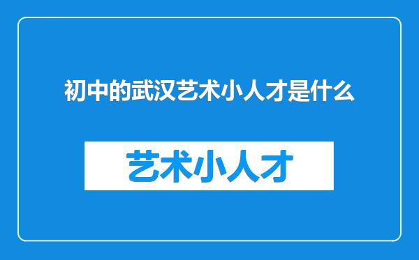 初中的武汉艺术小人才是什么