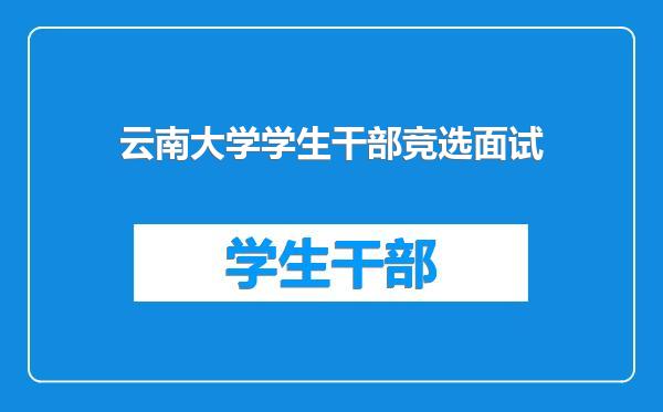 云南大学学生干部竞选面试