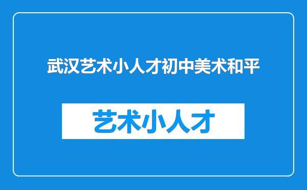 武汉艺术小人才初中美术和平