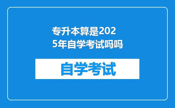 专升本算是2025年自学考试吗吗