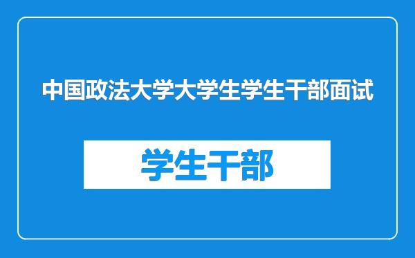 中国政法大学大学生学生干部面试