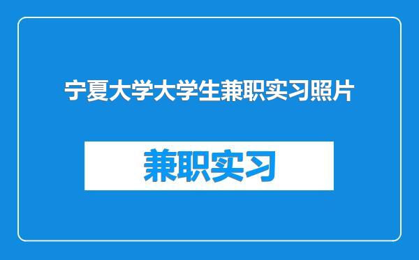 宁夏大学大学生兼职实习照片