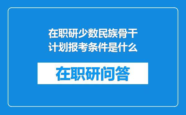 在职研少数民族骨干计划报考条件是什么