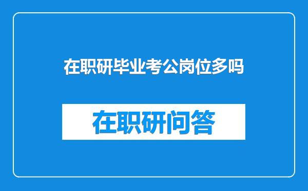 在职研毕业考公岗位多吗